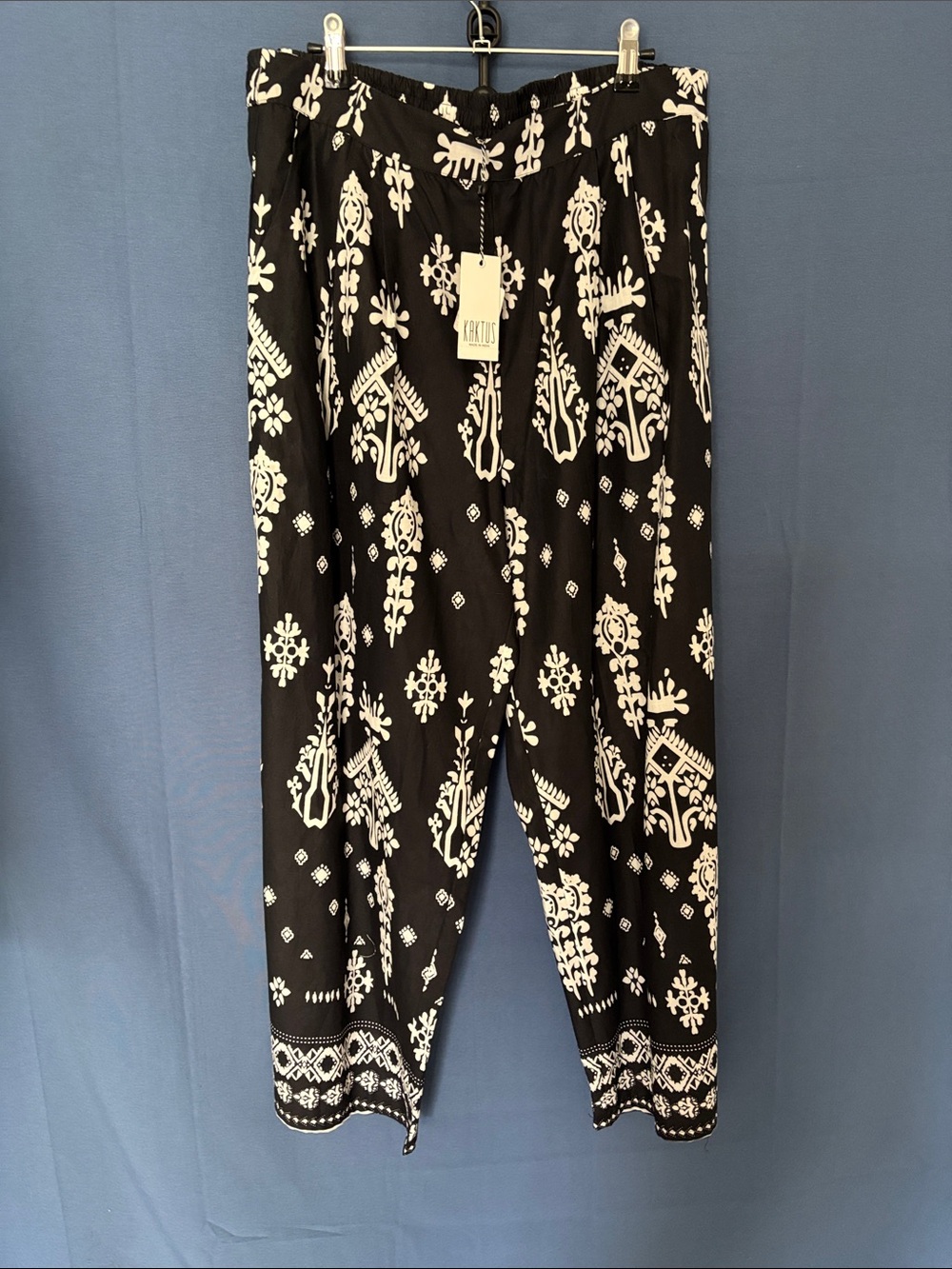 Kaktus Black & White wide leg boho